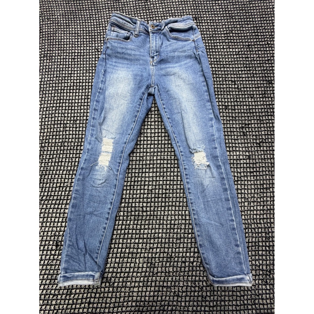 Wax Jean Skinny Jeans Womens 5/27 Blue Distressed High Rise Z598